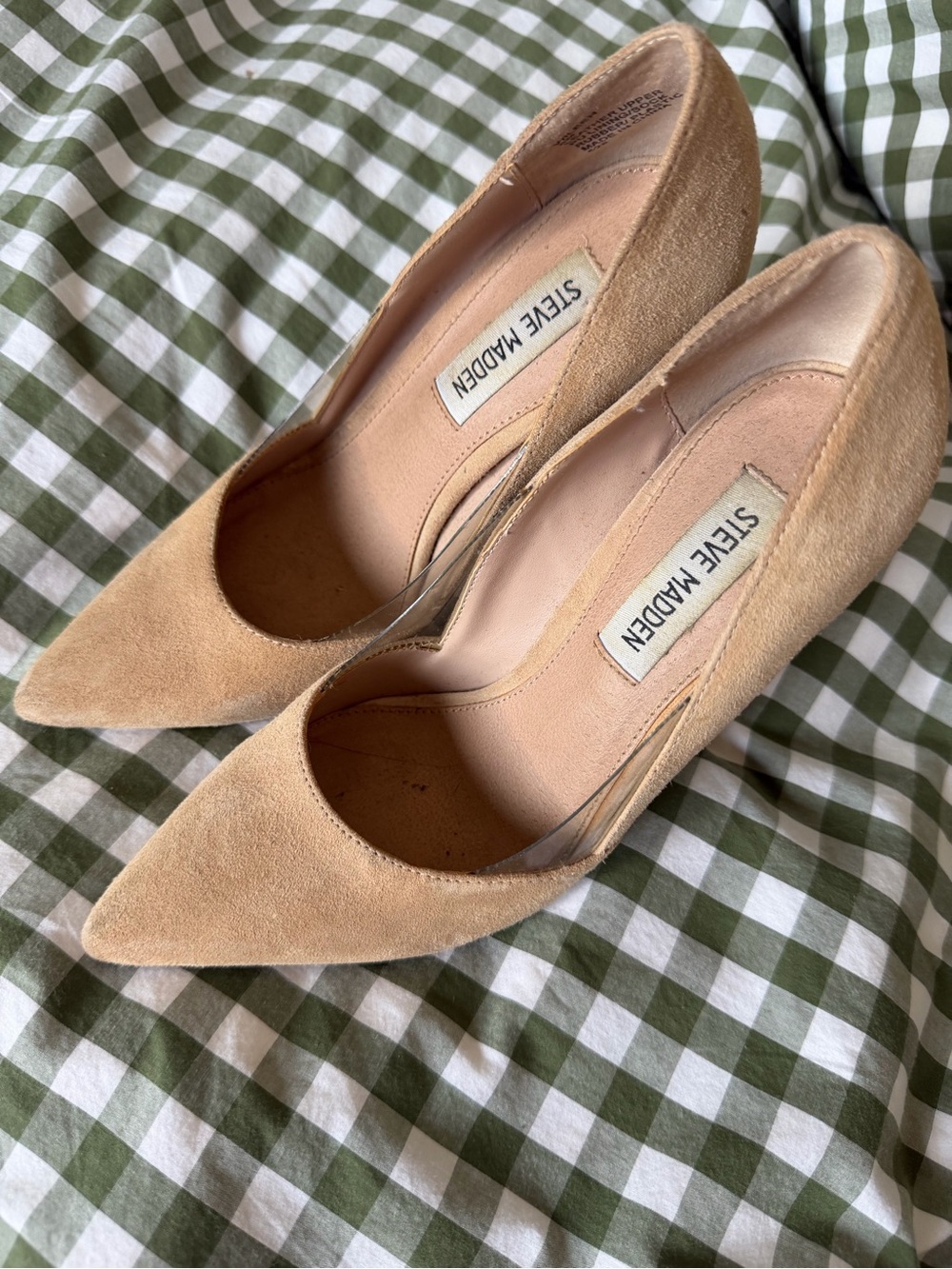 Steve Madden Nude Suede Pointed-Toe Pumps